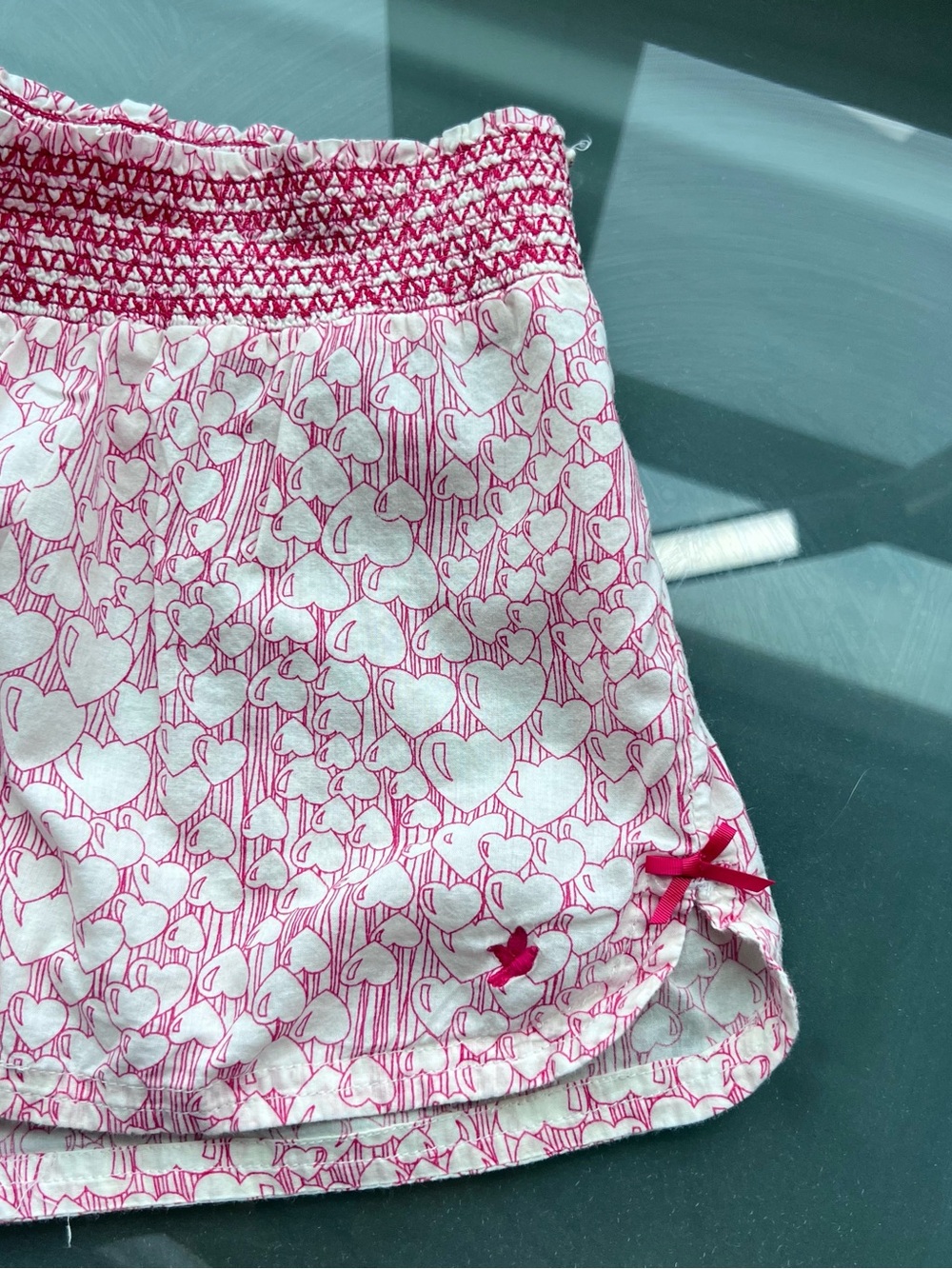 aerie Pink and White Smocked Waist Lounge Shorts - Picture 4 of 5